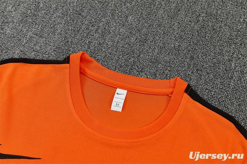 26/27 Netherlands Home Orange Short Sleeve + Soccer Shorts