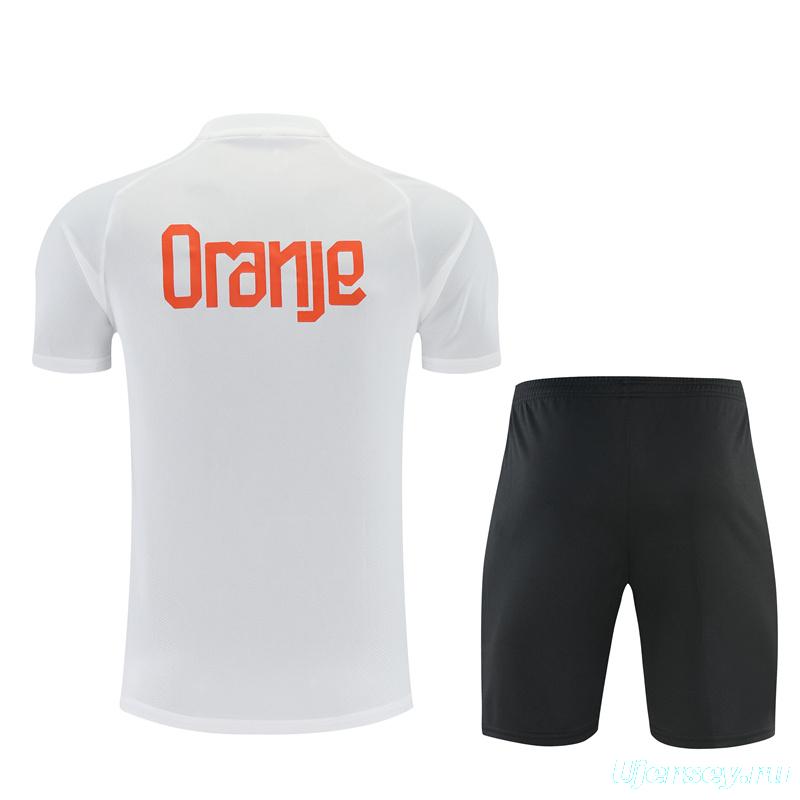26/27  Netherlands Home White Short Sleeve + Soccer Shorts
