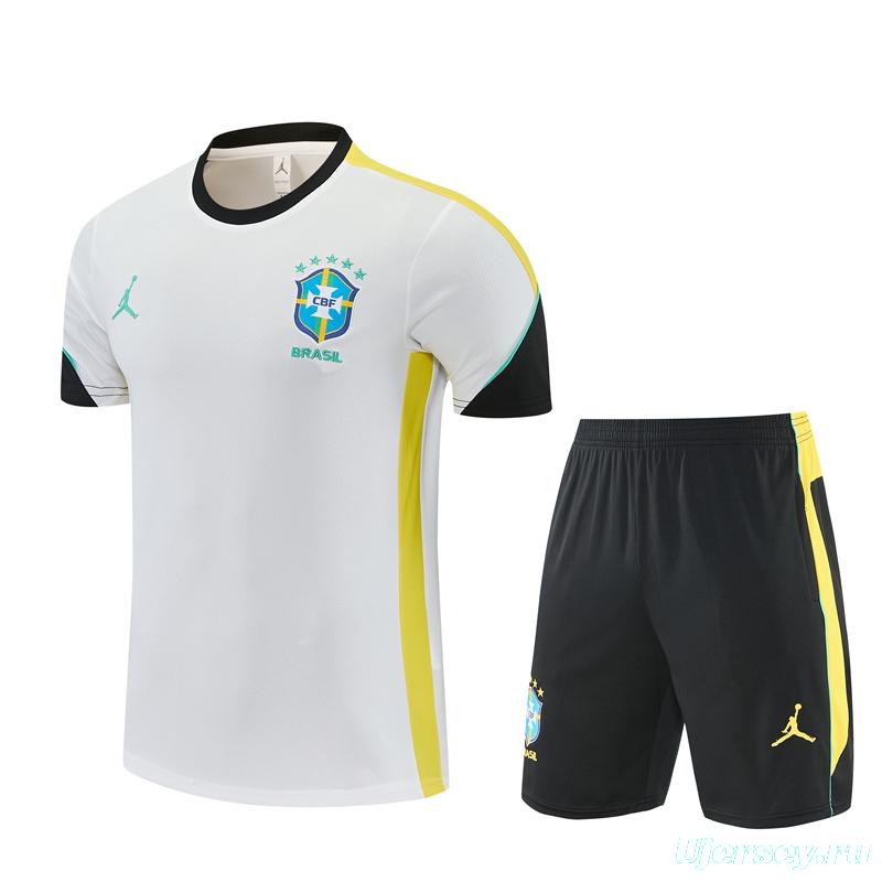 26/27 Brazil Away White Short Sleeve + Soccer Shorts