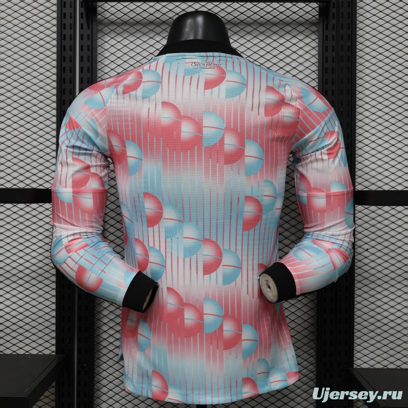 Player Version 26/27 Belgium Frozen Blue & Pink  Away Long Sleeve Jersey