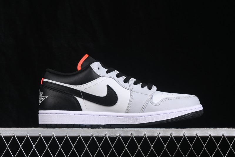 Nike Air Jordan 1 Low Retro Basketball Shoes with Classic White Grey Black Colorway - 553558-045