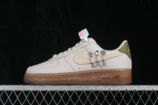 Nike Air Force 1 '07 Low Basketball Lifestyle Shoes with Full-Length Air Cushion - IO7688-921