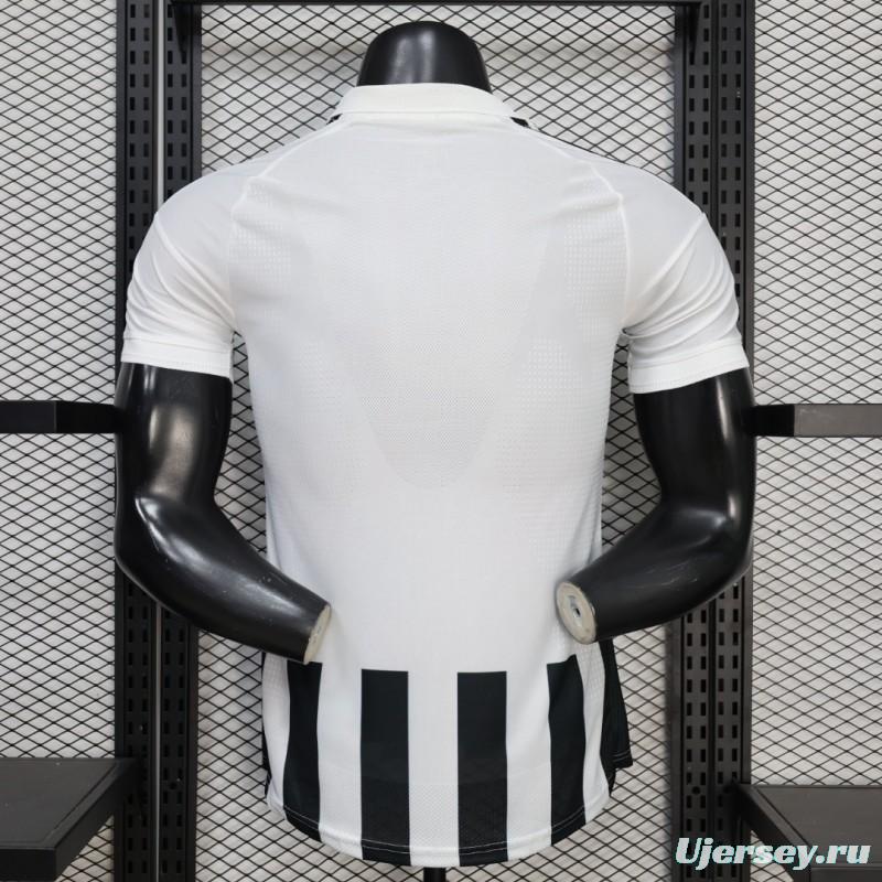 Player Version 26/27 Juventus Black & White Stripe Gold Detail Home Jersey