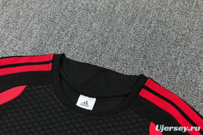 26/27 Manchester United Black &Red Short Sleeve+Soccer Shorts