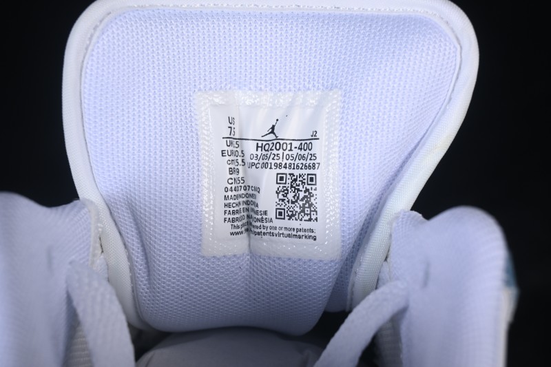 Nike Air Jordan 1 Low Basketball Lifestyle Shoes with Pastel Denim and Pink Rhinestone Swoosh - HQ2001-400