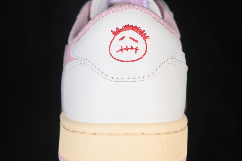 Nike Travis Scott x Air Jordan 1 Low OG Retro Sneakers with Reverse Swoosh Design - DM7866-600