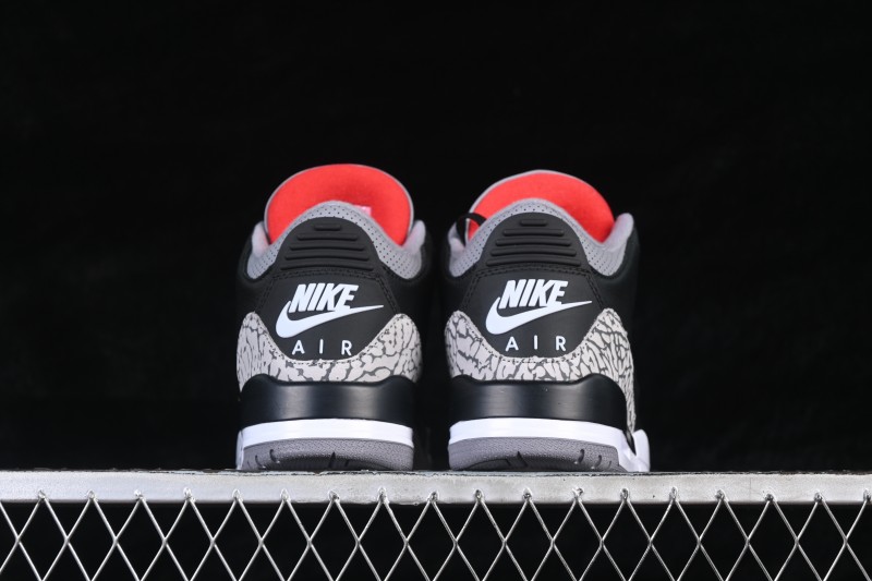 Nike Air Jordan 3 Retro 'Black Cement' Basketball Shoes with Premium Leather Upper - DN3707-010