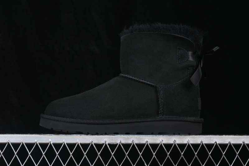 UGG Mini Bailey Button II Bow Outdoor Snow Boots - 1016501 Black