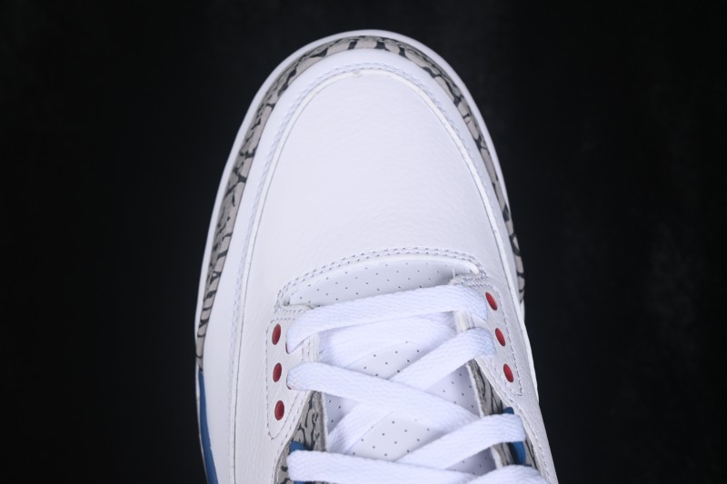 Air Jordan 3 Retro "True Blue" Men's Basketball Shoes with Classic Elephant Print and Premium Leather - IF4396-104