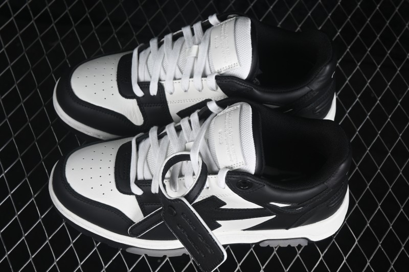 Off-White Out of Office Low-Top Fashion Skate Shoes in Black and White