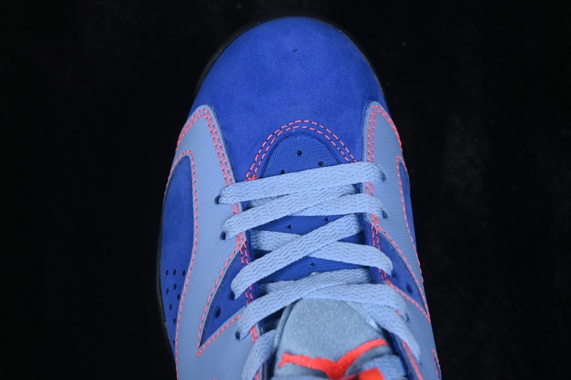 Awake NY x Air Jordan 6 Retro High "Denim Blue" Basketball Sneakers with Premium Suede Upper - IQ5706-400