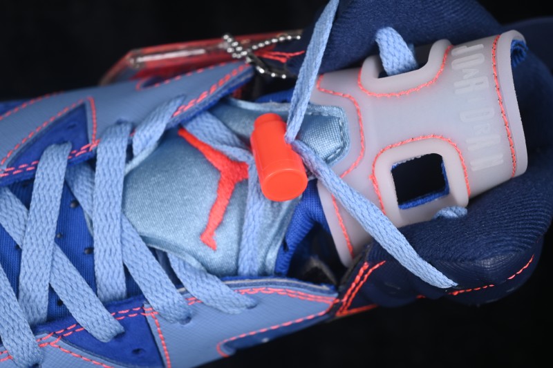 Awake NY x Air Jordan 6 Retro High "Denim Blue" Basketball Sneakers with Premium Suede Upper - IQ5706-400