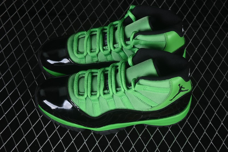 Air Jordan 11 Retro AJ11 Black Green Basketball Shoes - CT8012-310