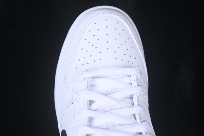 Nike SB Dunk Low Classic White Black Full Leather Low-Top Casual Skate Shoes - HF3704-100