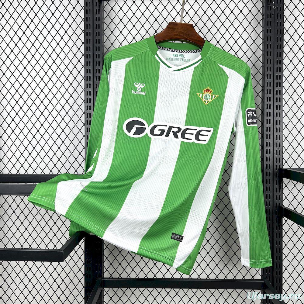 2025/26 Mens Real Betis Home Long Sleeve Jersey
