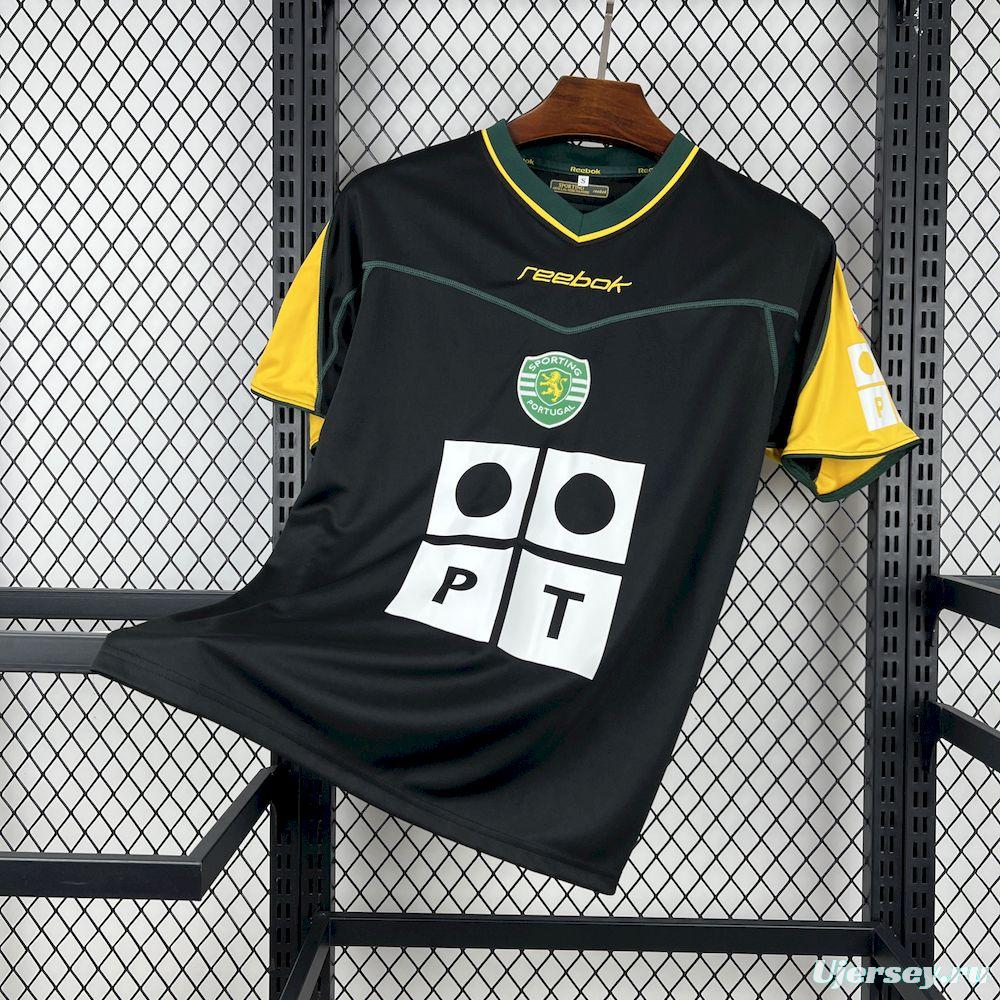 2002/03  Sporting CP Retro Away Black with Yellow Sleeves Jersey