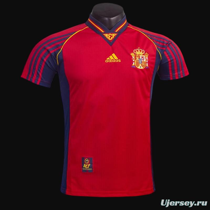 Retro 1998 Spain Home Soccer Jersey