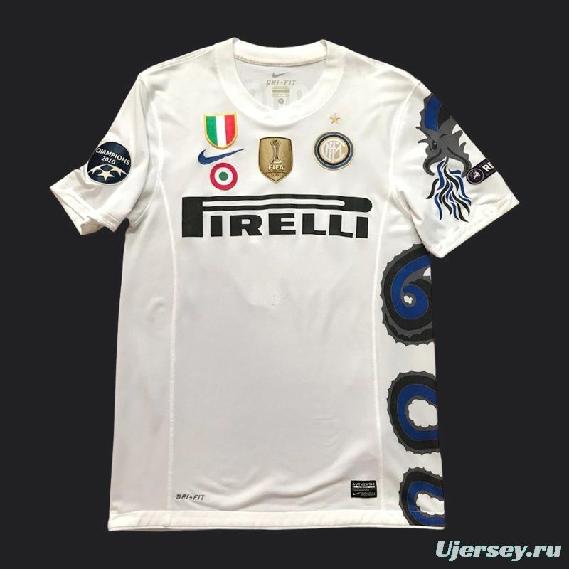 Retro 10/11 Inter Milan Away White Jersey With Full Patches