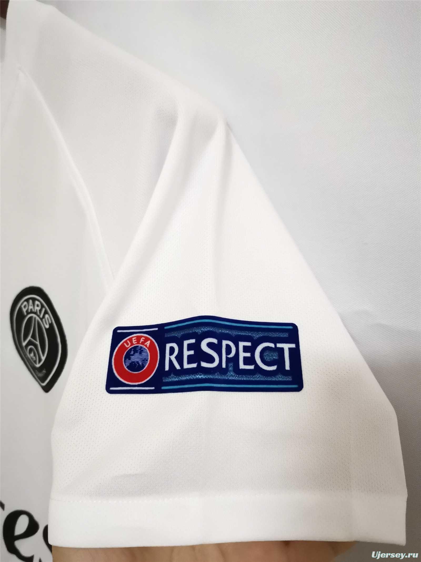 Retro 18/19 PSG Away White Jersey With Champions Patch