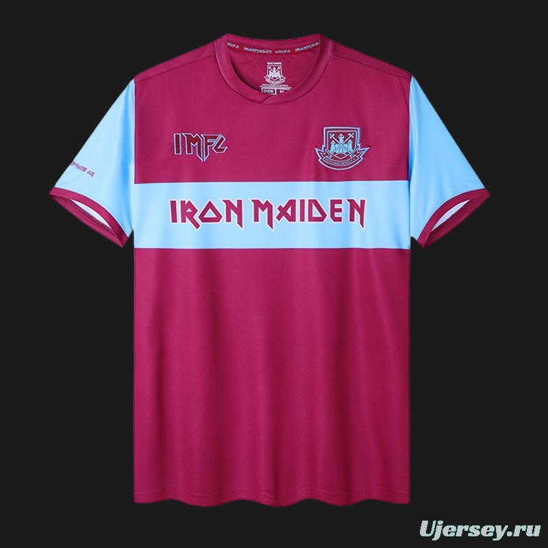 Retro 22/23 Iron Maiden X West Ham Wine/Blue Jersey