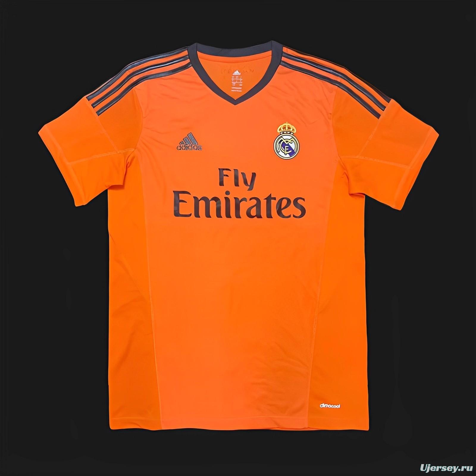 Retro 13/14 Real Madrid Third Orange Jersey Worn By Ronaldo