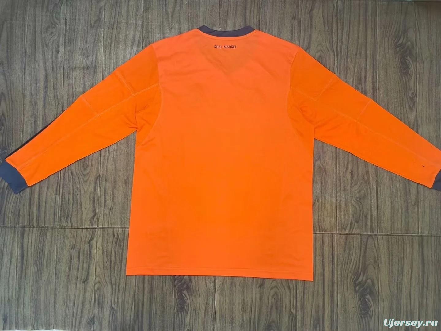 Retro 13/14 Real Madrid Third Orange Long Sleeve Jersey Worn By Ronaldo