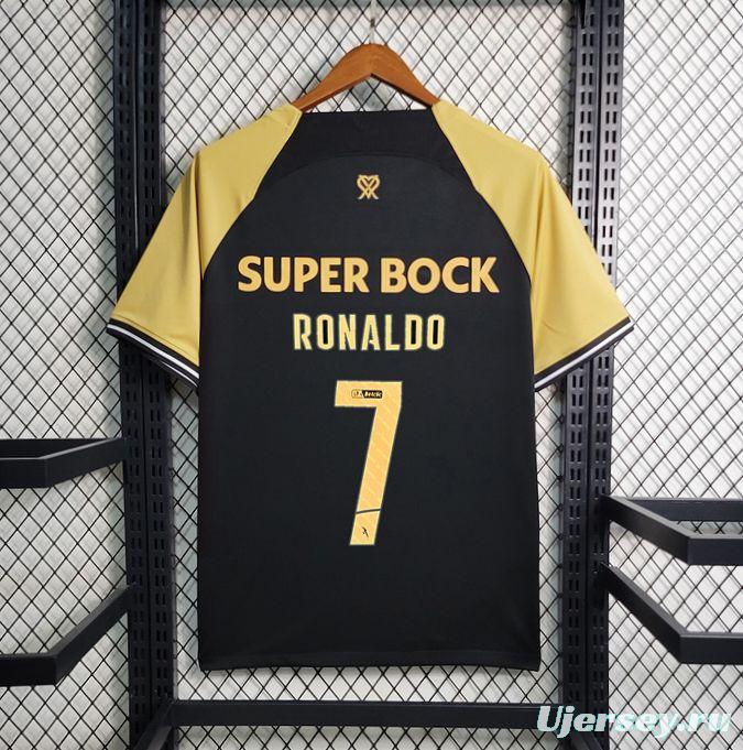 23-24 Sporting Lisbon Third Black Cristiano Ronaldo Jersey