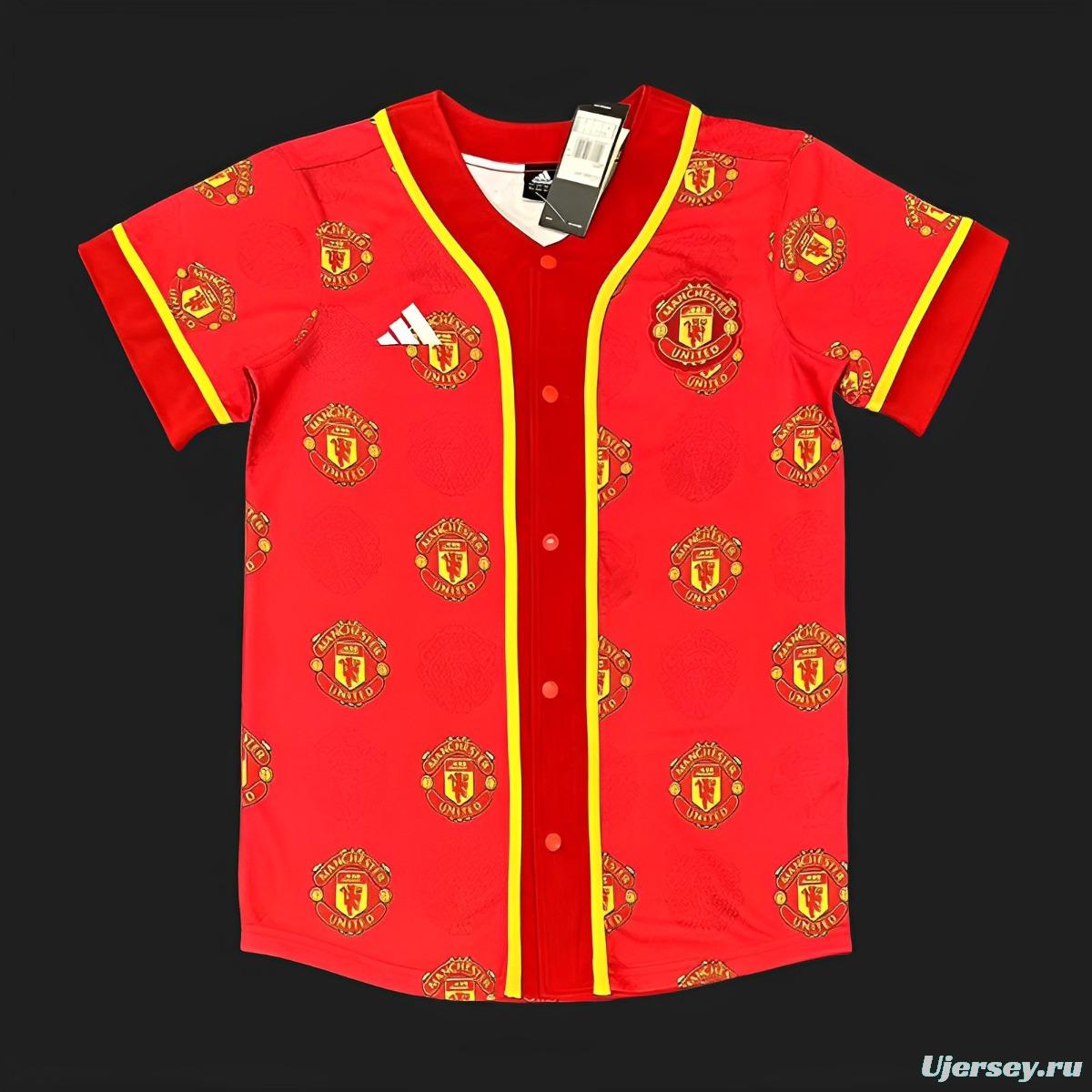 23/24 Manchester United x MLB Special Red Jersey