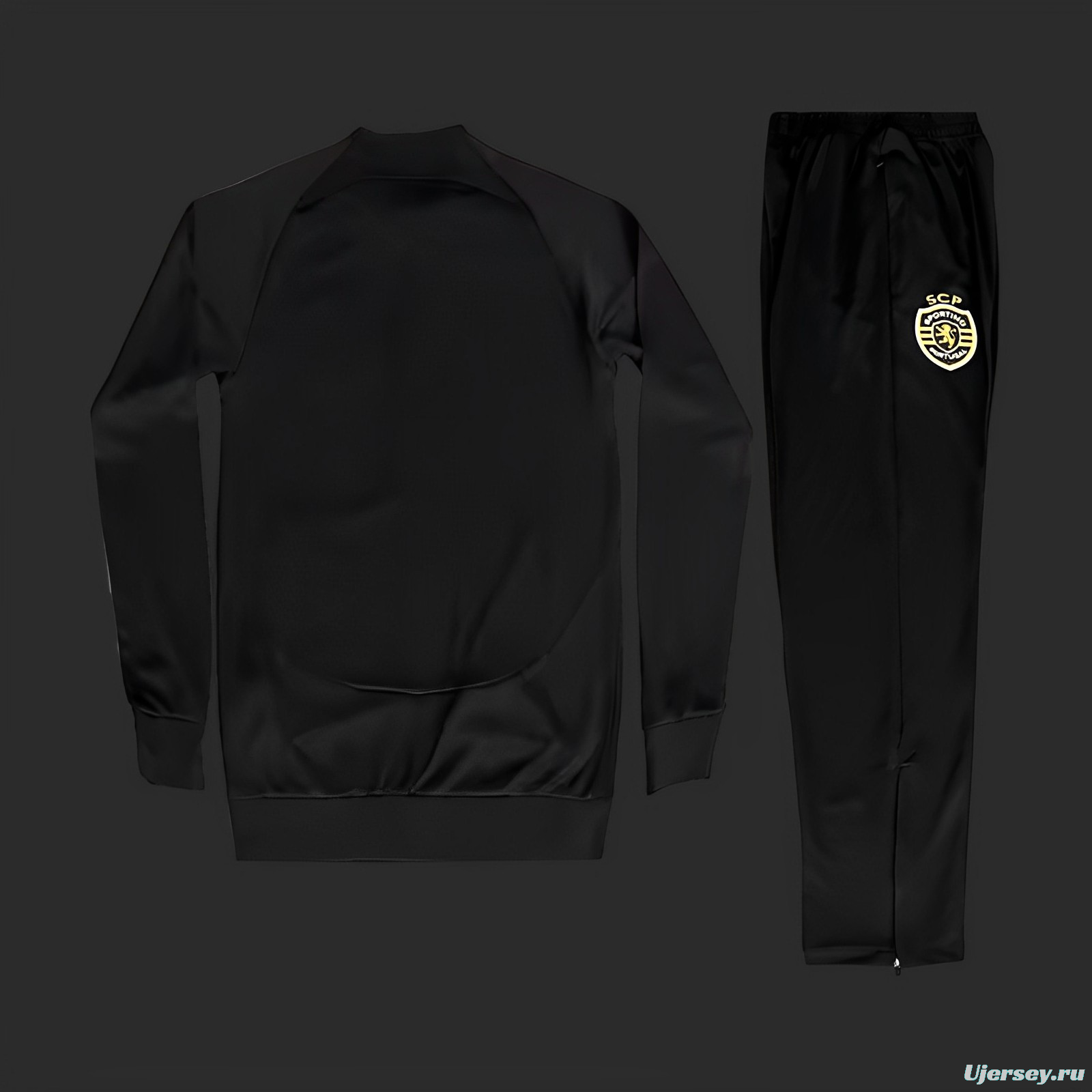 23/24 Sporting Lison Black Full Zipper Jacket+Long Pants