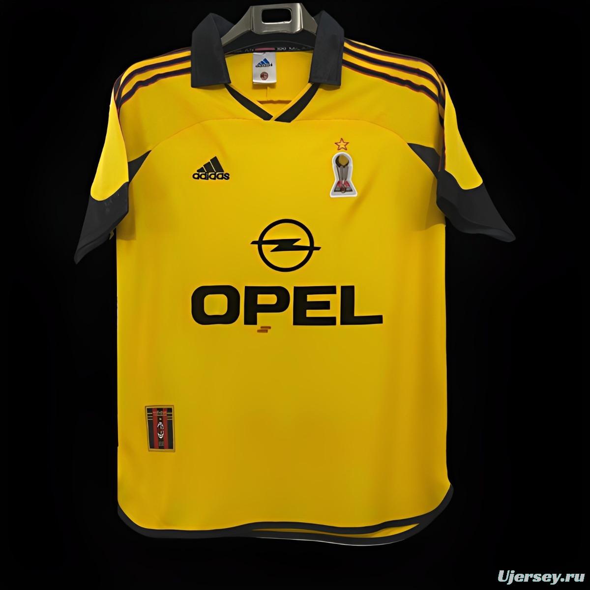 Retro 99/00 AC Milan Away Yellow Jersey