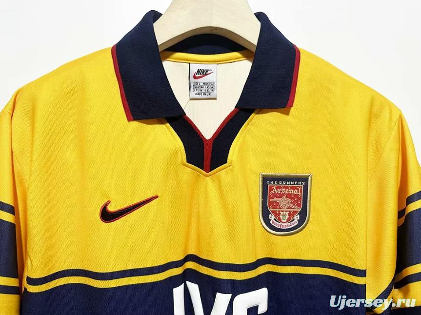 Retro 97/99 Arsenal Away Yellow Jersey