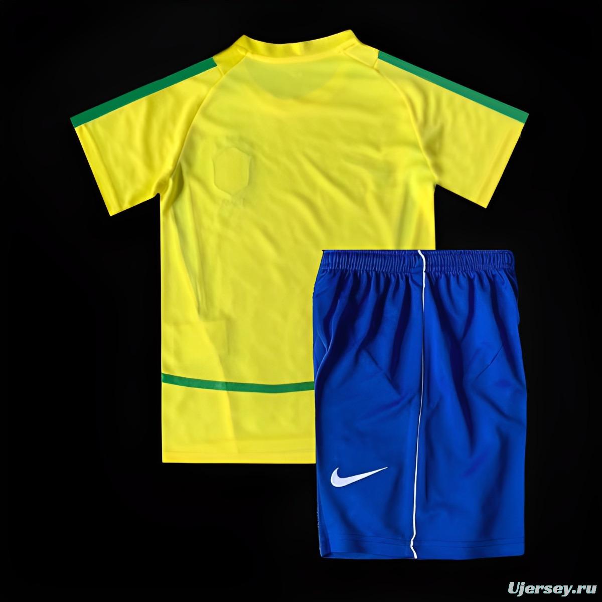 Retro Kids 2002 Brazil Home Jersey