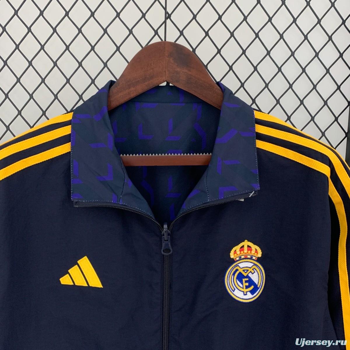 23/24 Real Madrid Navy Reversible Full Zipper Jacket