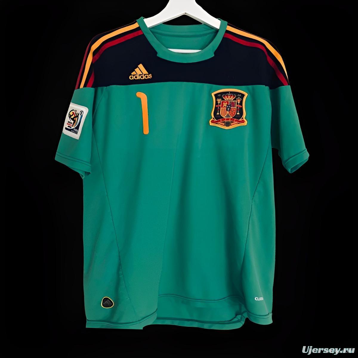 Retro 2010 Spain Green Goalkeeper Jersey
