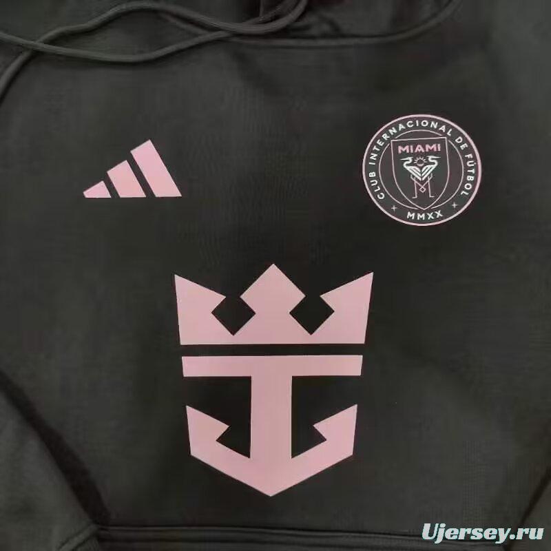 23/24 Inter Miami Black Hoodie Jacket Signed By Messi