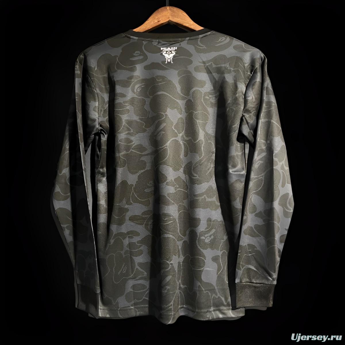 23/24 BAPE x Inter Miami CF Camo Black Long Sleeve Jersey