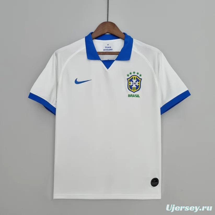 Retro 2019 Brazil Away White Jersey