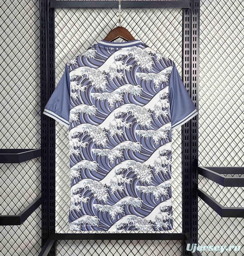 2024Japan Blue The Great Wave off Kanagawa Concept Training Jersey