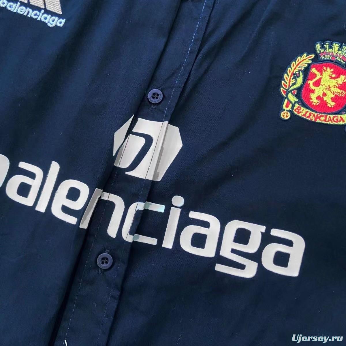 23/24 Manchester United xBalenciaga Navy Long Sleeve Shirt