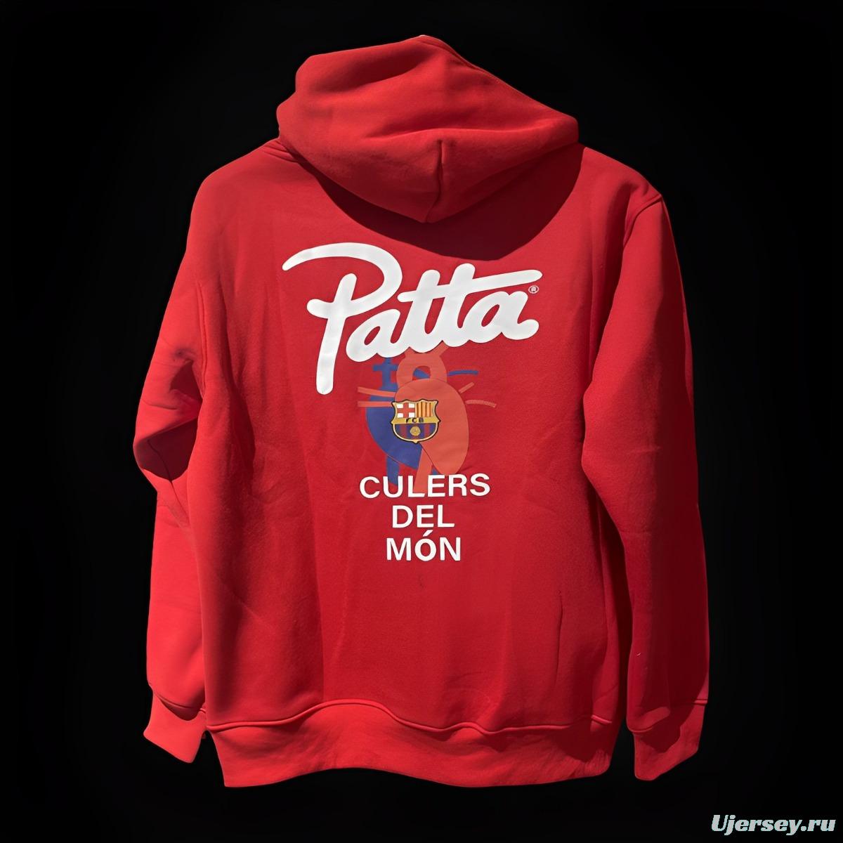 23/24 Barcelona x Patta Red Hoodie