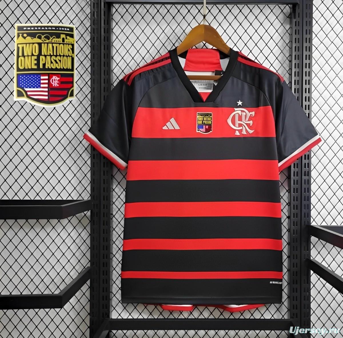 24/25 Flamengo Home Jersey With All Sponsored