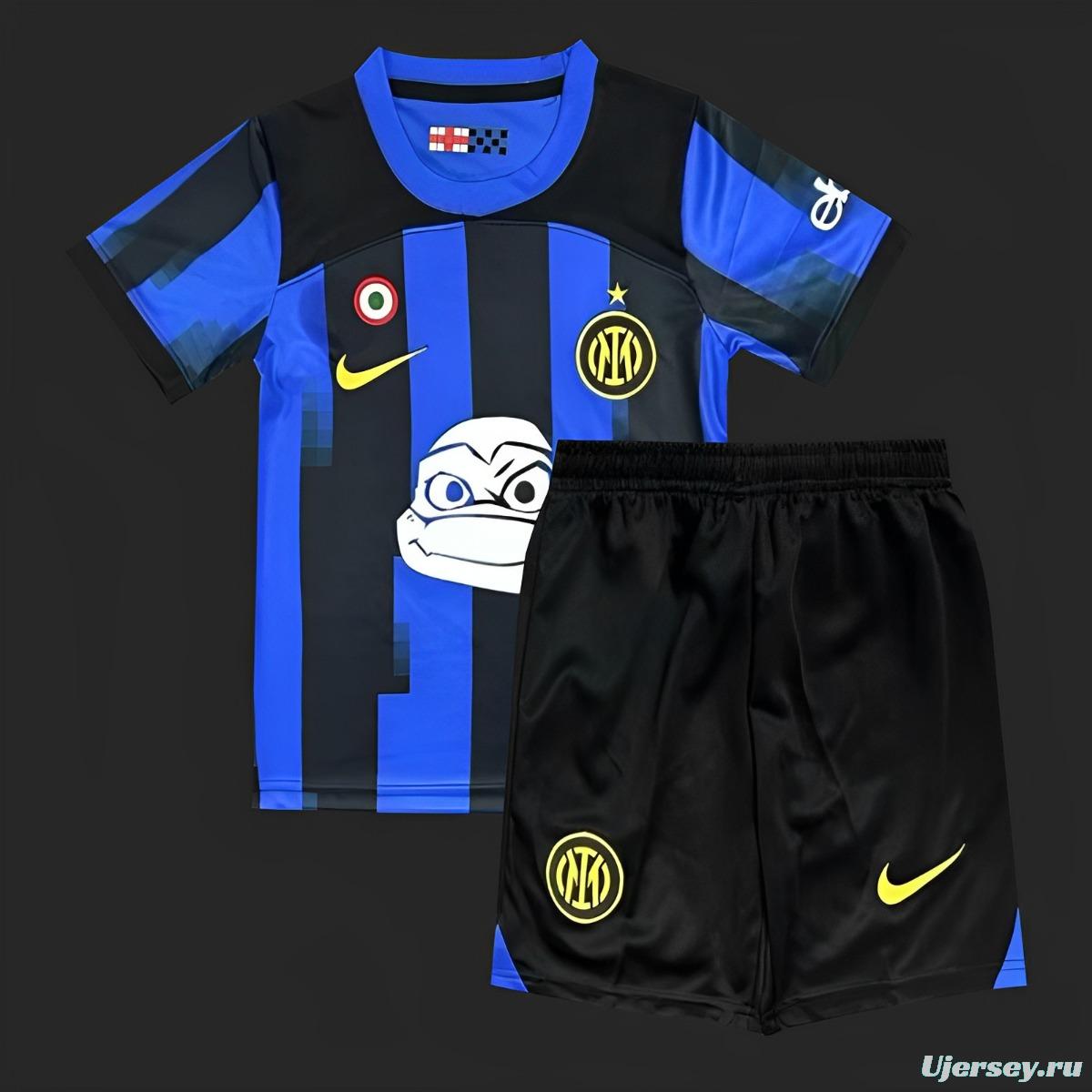 23/24 Kids Inter Milan Home Ninja Turtles Jersey