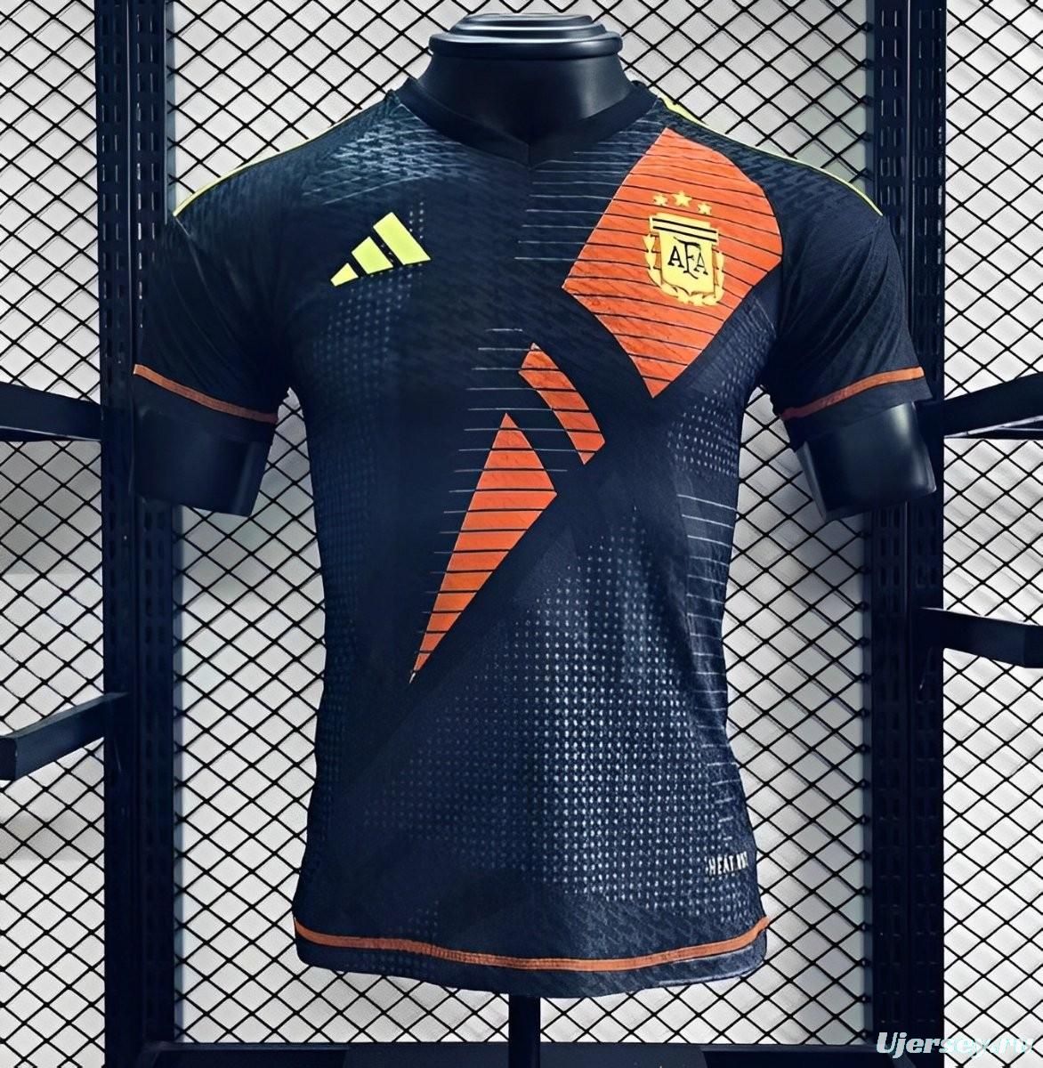 Player Version 2024 Argentina Black Goalkeeper Jersey