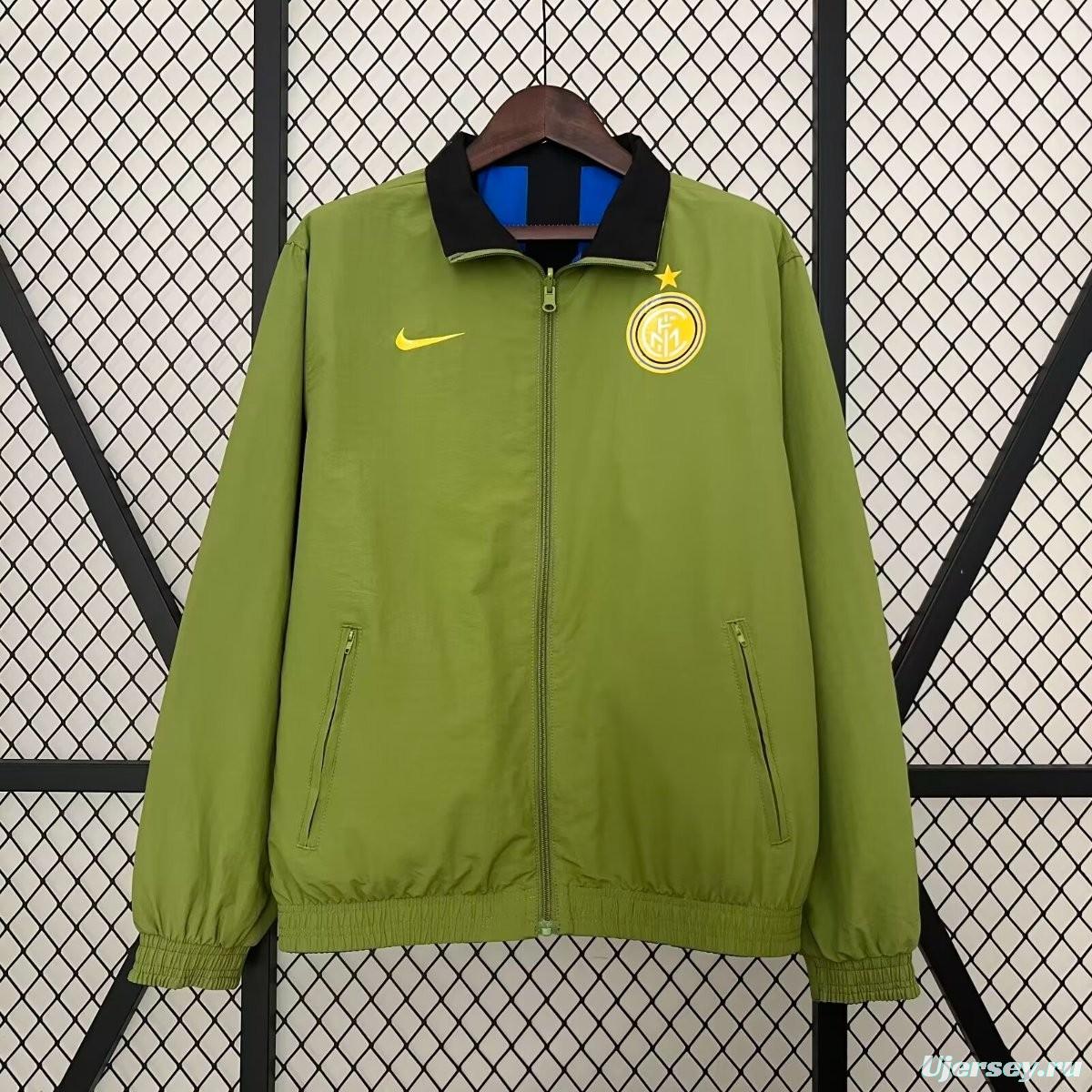 24/25 Inter Milan Green/Black Blue Reversible Windbreaker