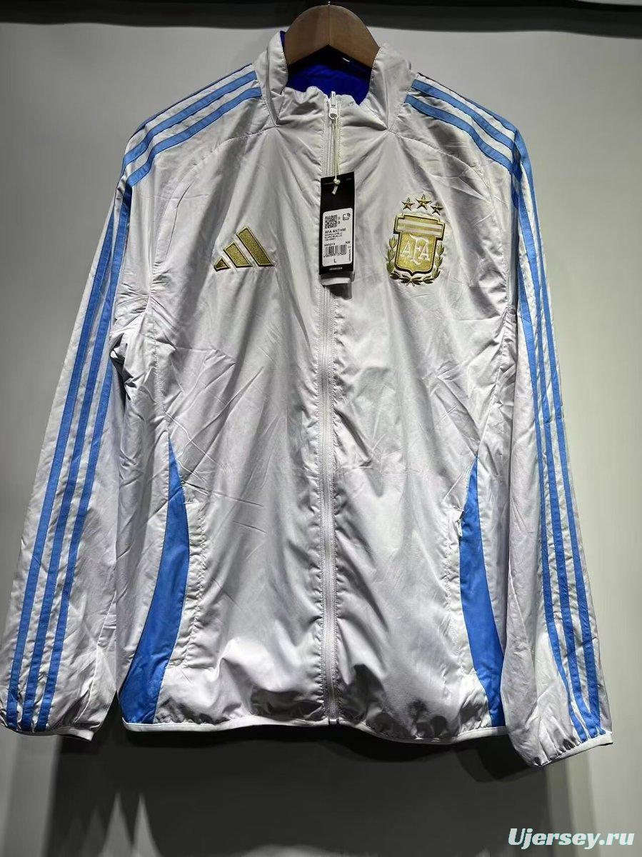 2024 Argentina White/Blue Reversible Windbreaker