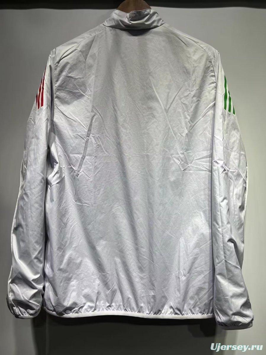 2024 Italy White/Blue Reversible Windbreaker