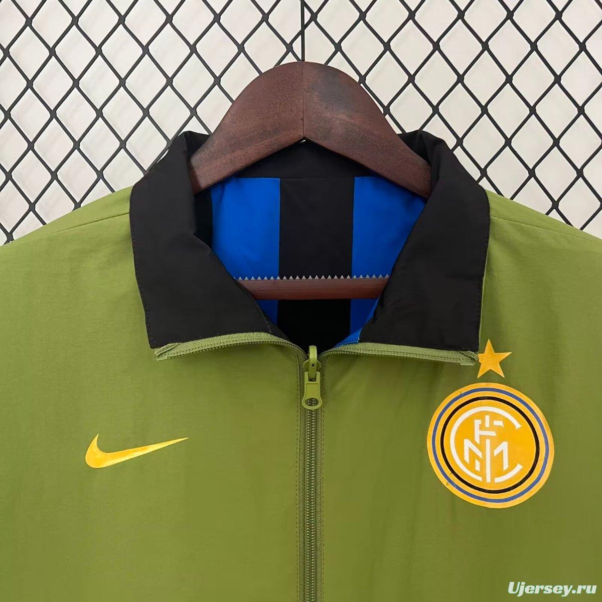 24/25 Inter Milan Green/Black Blue Reversible Windbreaker