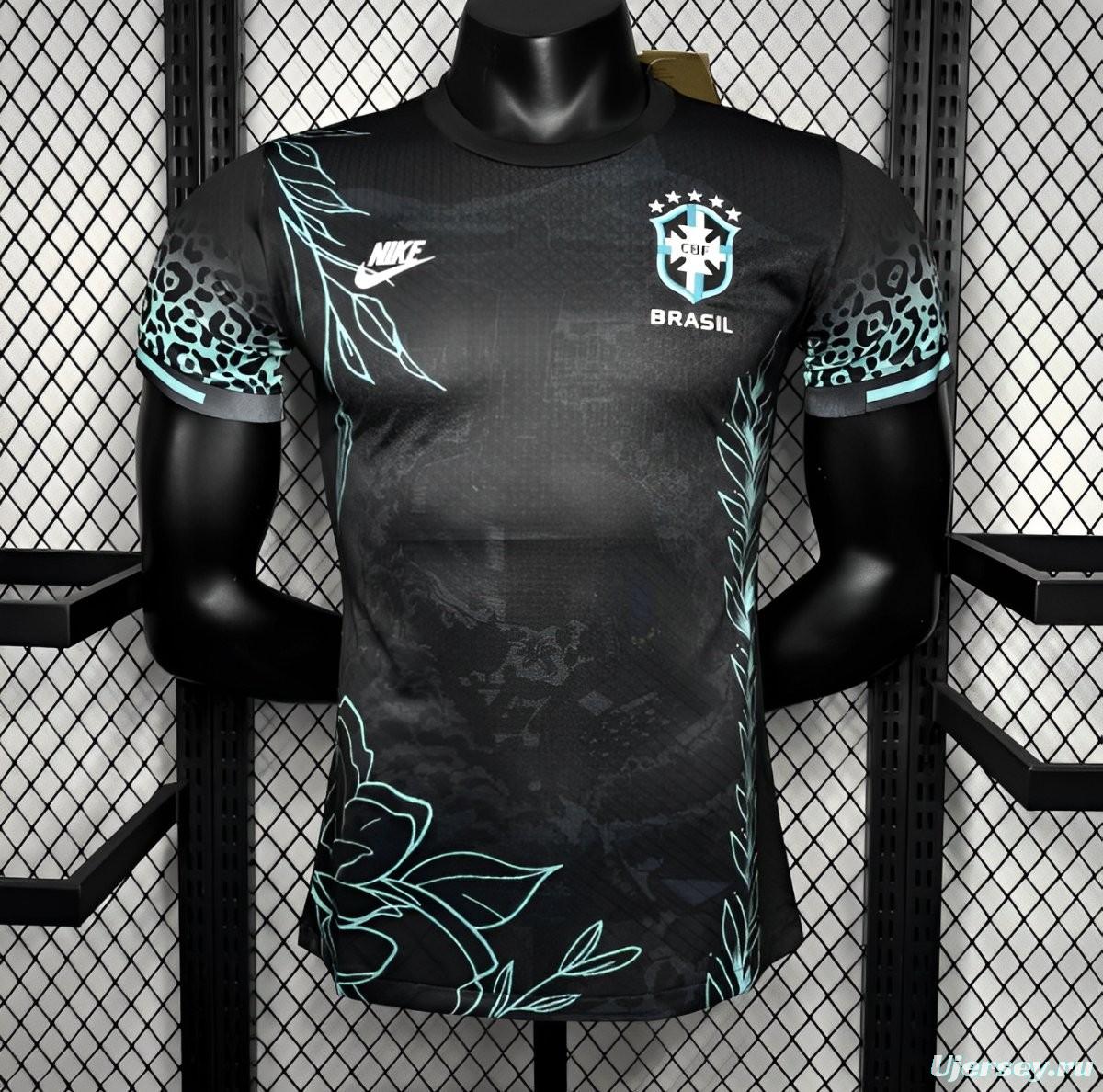 Player Version 2024 Brazil Pele Black Special Edition Jersey
