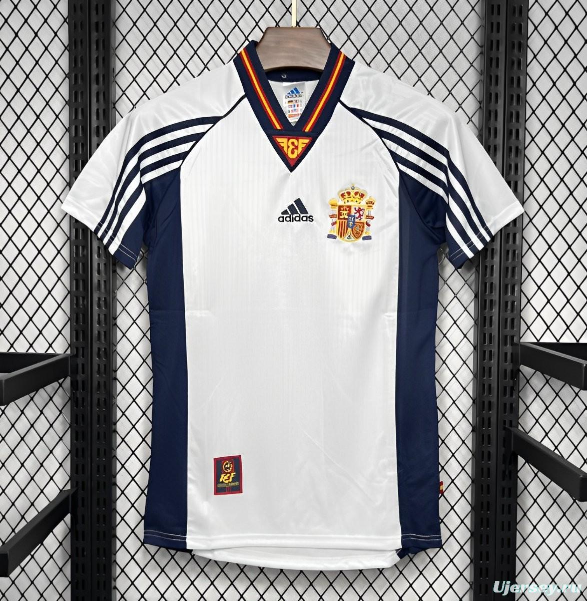 Retro 1998 Spain Away White Jersey