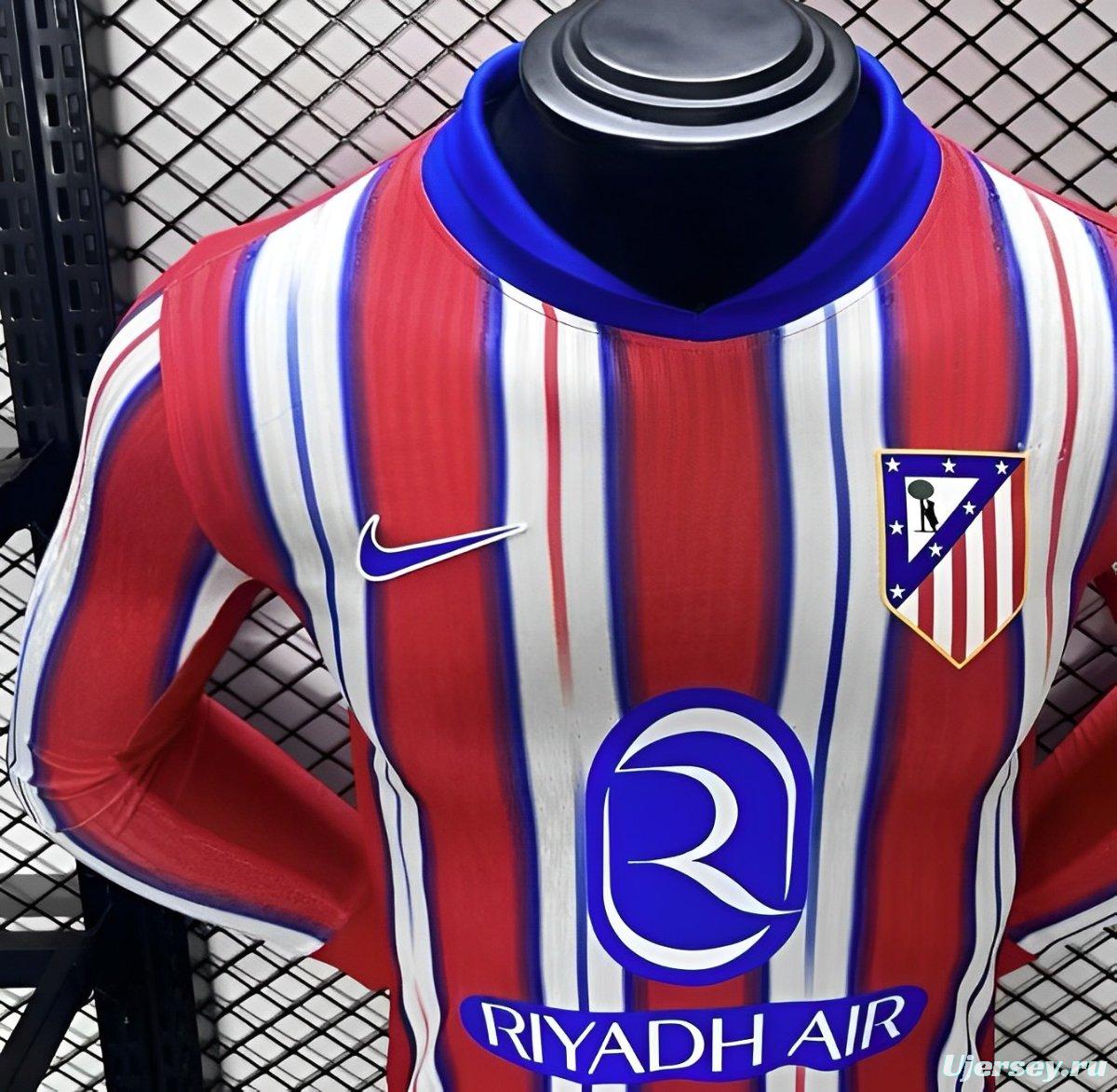 Player Version 24/25 Atletico Madrid Home Long Sleeve Jersey